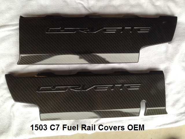 C7 Corvette, Custom HydroCarboned, Painted, Fuel Rail Covers, Pair, Direct Replacement